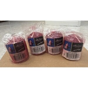 Vintage Votive THE MASTERPIECE COLLECTION Candles 4 Pcs CRANBERRY in Package